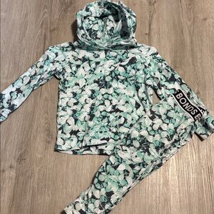 Bonds Green Leaf Pattern Hoodie and Pants